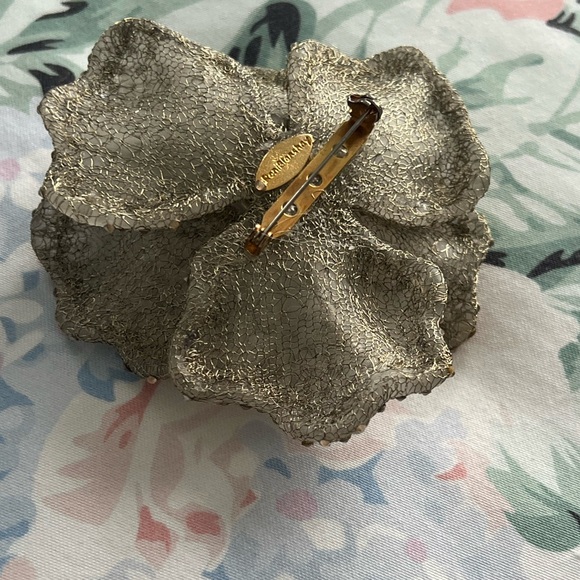 Very Rare!  Gorgeous Roni Blanshay Mesh Crystal Flower Pin/Brooch - Picture 7 of 10